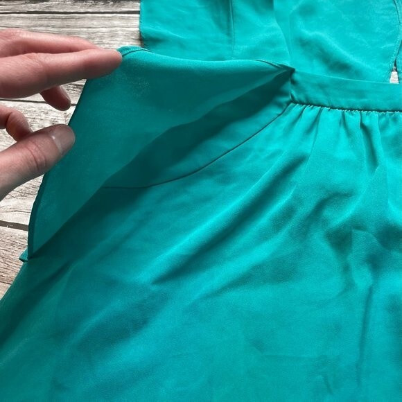 Anthro Anthropologie Meadow Rue Fly Away Blouse US 4 EU 36 Teal Button Closure - Picture 7 of 13